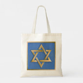 Gold Blue Star van David Art Panel Canvas tas (Achterkant)
