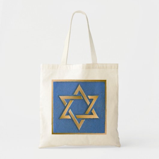 Gold Blue Star van David Art Panel Canvas tas (Voorkant)