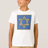Gold Blue Star van David Art Panel T-Shirt (Voorkant)