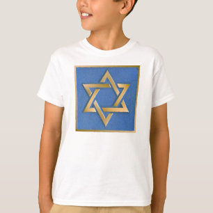 Gold Blue Star van David Art Panel T-Shirt