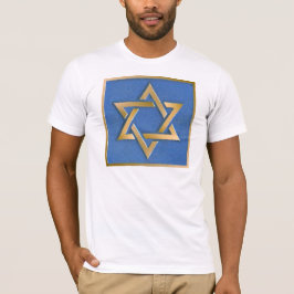 Gold Blue Star van David Art Panel T-Shirt