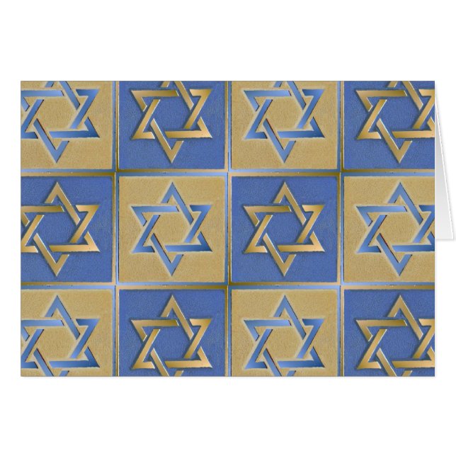 Gold Blue Star van David Art Panels (Voorkant Horizontaal)