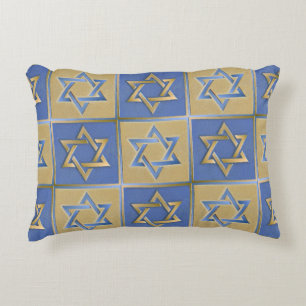Gold Blue Star van David Art Panels Accent Kussen
