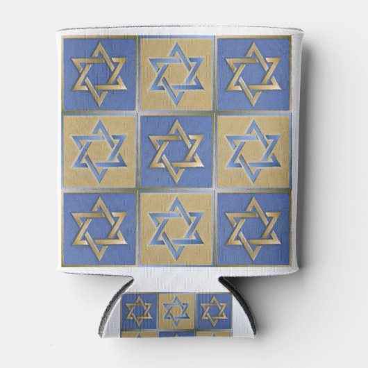 Gold Blue Star van David Art Panels Blikjeskoeler (Voorkant)