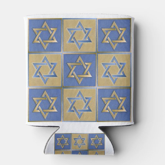 Gold Blue Star van David Art Panels Blikjeskoeler (Achterkant)