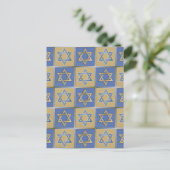 Gold Blue Star van David Art Panels Briefkaart (Staand voorkant)