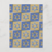 Gold Blue Star van David Art Panels Briefkaart (Voorkant)