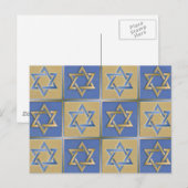 Gold Blue Star van David Art Panels Briefkaart (Voorkant / Achterkant)