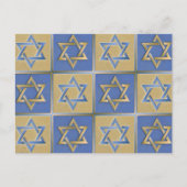 Gold Blue Star van David Art Panels Briefkaart (Voorkant)