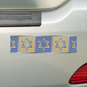 Gold Blue Star van David Art Panels Bumpersticker (Op auto)