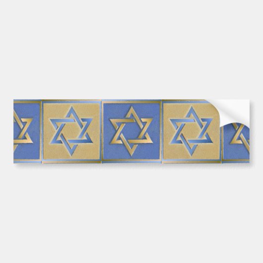 Gold Blue Star van David Art Panels Bumpersticker (Voorkant)