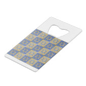 Gold Blue Star van David Art Panels Creditkaart Flessenopener (Achterkant Gekanteld)