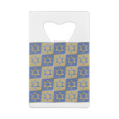 Gold Blue Star van David Art Panels Creditkaart Flessenopener (Achterkant)