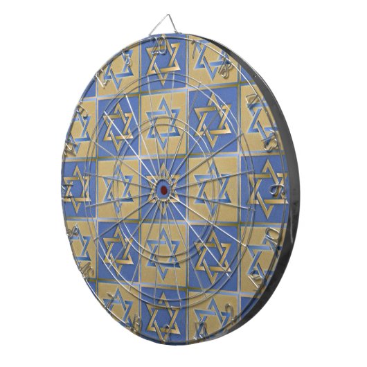 Gold Blue Star van David Art Panels Dartbord (Voorkant Rechts)