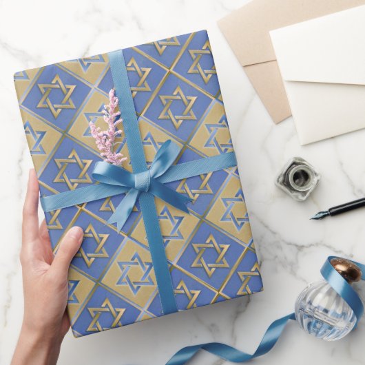 Gold Blue Star van David Art Panels die papier ver (Geschenken)