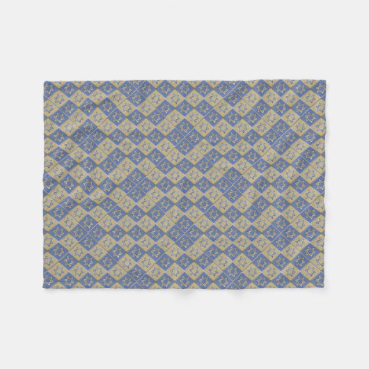 Gold Blue Star van David Art Panels Fleece Deken (Voorkant (Horizontaal))