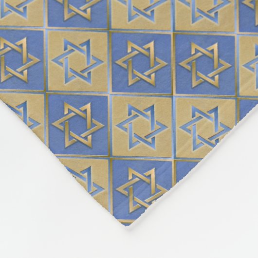 Gold Blue Star van David Art Panels Fleece Deken (Hoek)