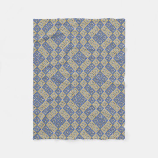 Gold Blue Star van David Art Panels Fleece Deken (Voorkant)