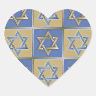 Gold Blue Star van David Art Panels Hart Sticker