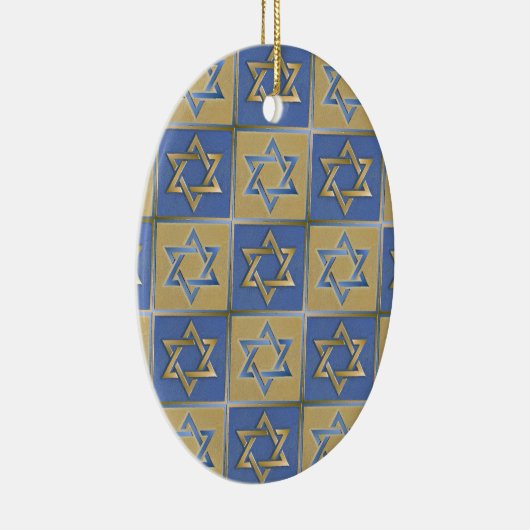 Gold Blue Star van David Art Panels Keramisch Ornament (Rechts)