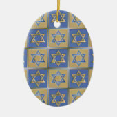 Gold Blue Star van David Art Panels Keramisch Ornament (Voorkant)