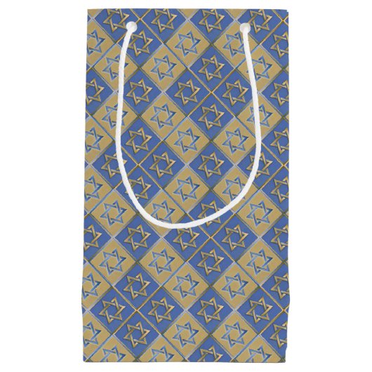 Gold Blue Star van David Art Panels Klein Cadeauzakje (Voorkant)