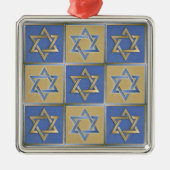 Gold Blue Star van David Art Panels Metalen Ornament (Voorkant)