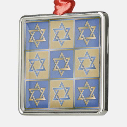 Gold Blue Star van David Art Panels Metalen Ornament (Links)