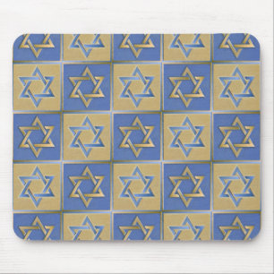 Gold Blue Star van David Art Panels Muismat