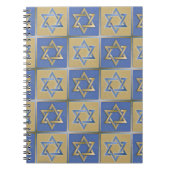 Gold Blue Star van David Art Panels Notitieboek (Voorkant)