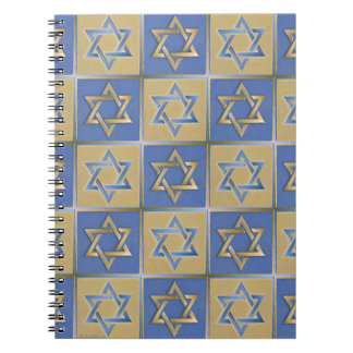 Gold Blue Star van David Art Panels Notitieboek