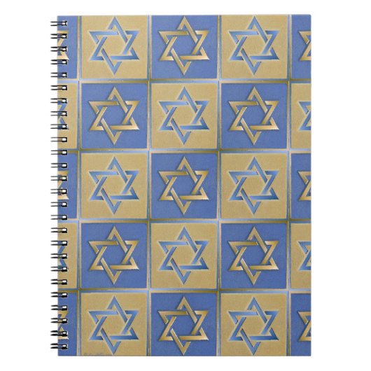 Gold Blue Star van David Art Panels Notitieboek (Voorkant)