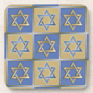 Gold Blue Star van David Art Panels Onderzetter