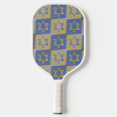 Gold Blue Star van David Art Panels Pickleball Paddle (Achterkant)