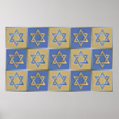 Gold Blue Star van David Art Panels Poster (Voorkant)