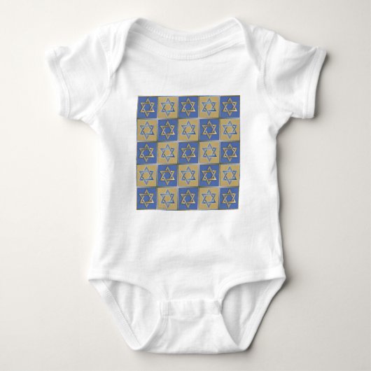 Gold Blue Star van David Art Panels Romper (Voorkant)