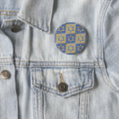 Gold Blue Star van David Art Panels Ronde Button 5,7 Cm (In situ)