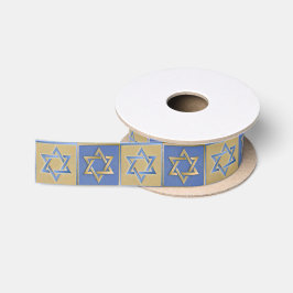Gold Blue Star van David Art Panels Satijnen Lint