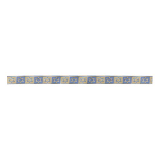 Gold Blue Star van David Art Panels Satijnen Lint (Voorkant)