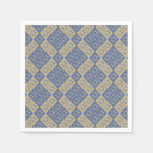 Gold Blue Star van David Art Panels Servet (Voorkant)