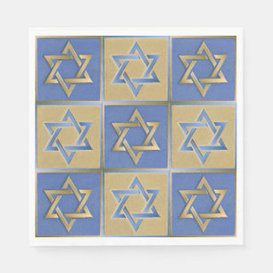 Gold Blue Star van David Art Panels Servetten