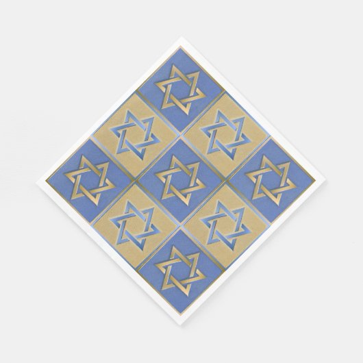Gold Blue Star van David Art Panels Servetten (Hoek)