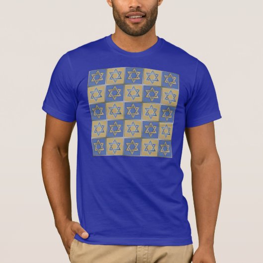 Gold Blue Star van David Art Panels T-shirt (Voorkant)