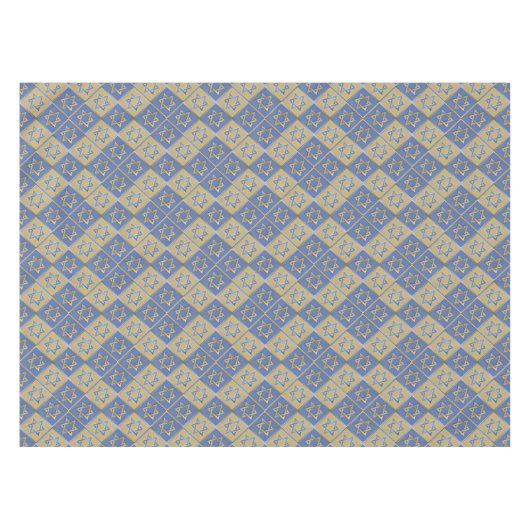 Gold Blue Star van David Art Panels Tafelkleed (Voorkant (Horizontaal))