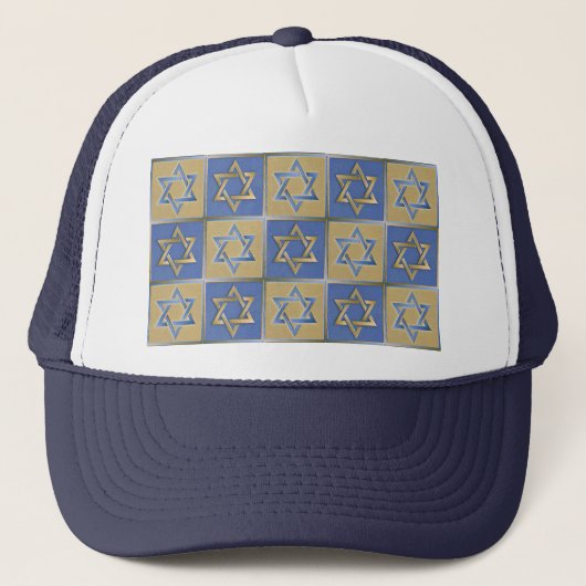 Gold Blue Star van David Art Panels Trucker Pet (Voorkant)