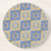 Gold Blue Star van David Art Panels Zandsteen Onderzetter (Voorkant)