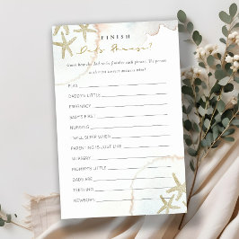 Gold Blue Starfish Finish Dad's Phrase Baby shower