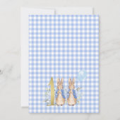 Gold Blue Twins Floral Peter Rabbit 1e verjaardag Kaart (Achterkant)