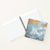 Gold Blue Waterverf Abstract Name Script Notitieboek (Binnen)