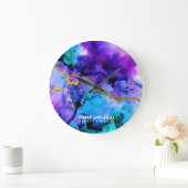 Gold Blue-Waterverf Grote Klok (Huis)